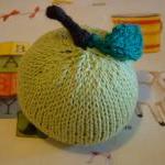 Knitted Apple Baby Rattle