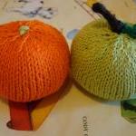 Knitted Apple Baby Rattle