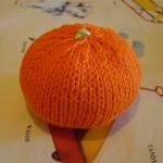 Knitted Orange Baby Rattle
