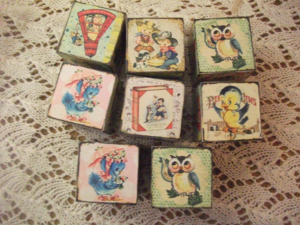 Retro 50's Wooden Building Blocks