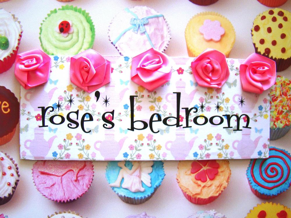 Personalized Tea Party Children's Bedroom Sign