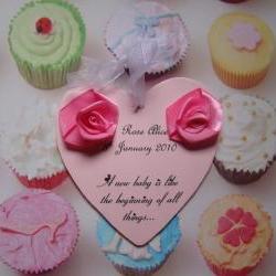 Pink Roses personalised wooden heart